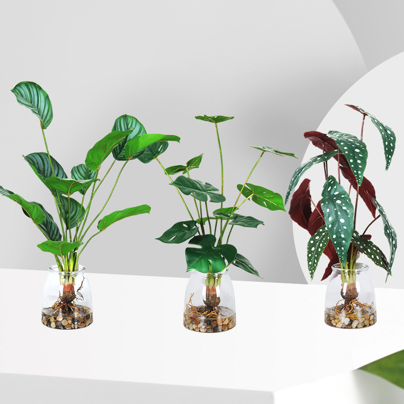 حديثا تصميم حار بيع عالية الجودة الجملة النباتات الاصطناعية بوعاء الاصطناعي الزخرفية الأخضر